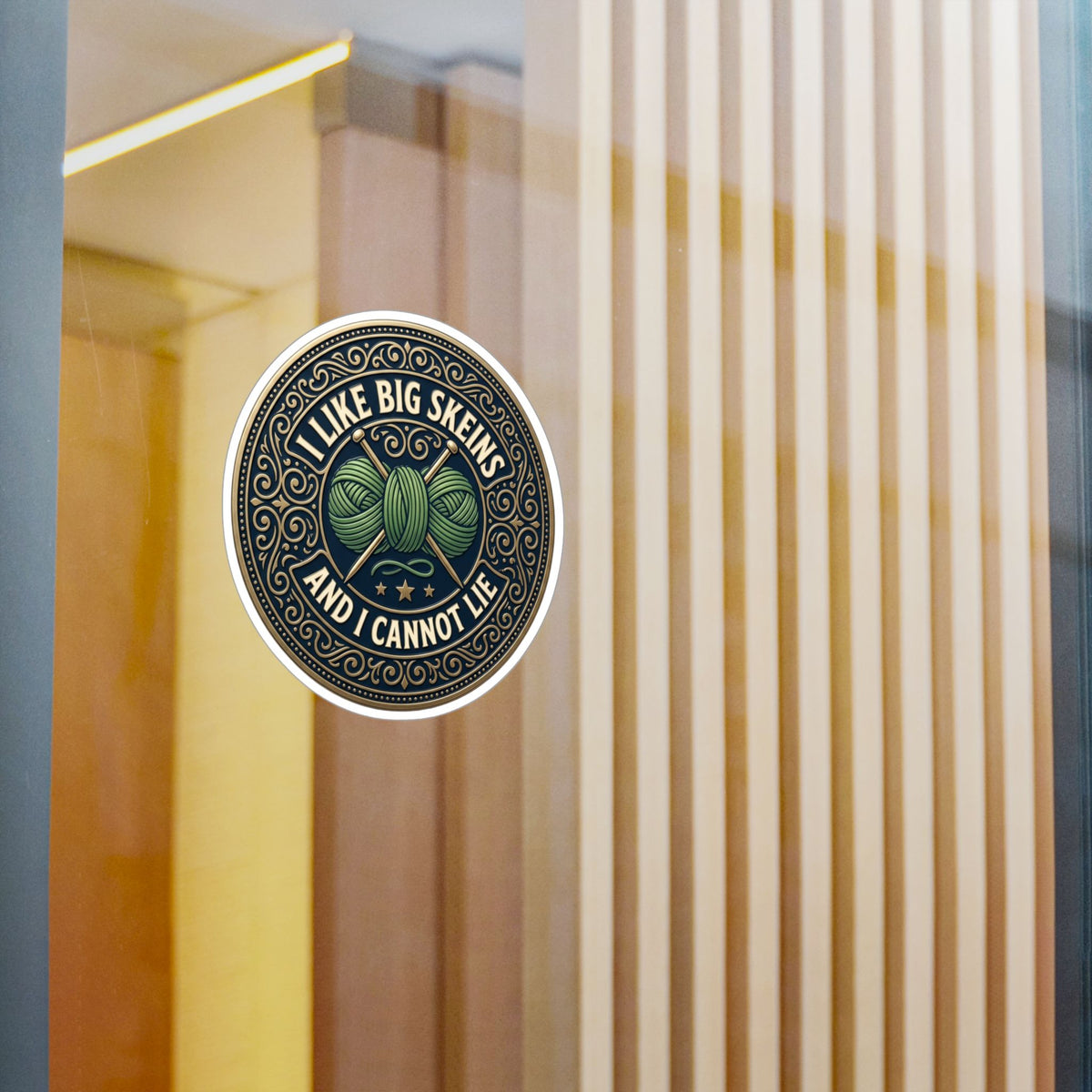Kiss-Cut Vinyl Decal — “I Like Big Skeins and I Cannot Lie” Knitting Sticker