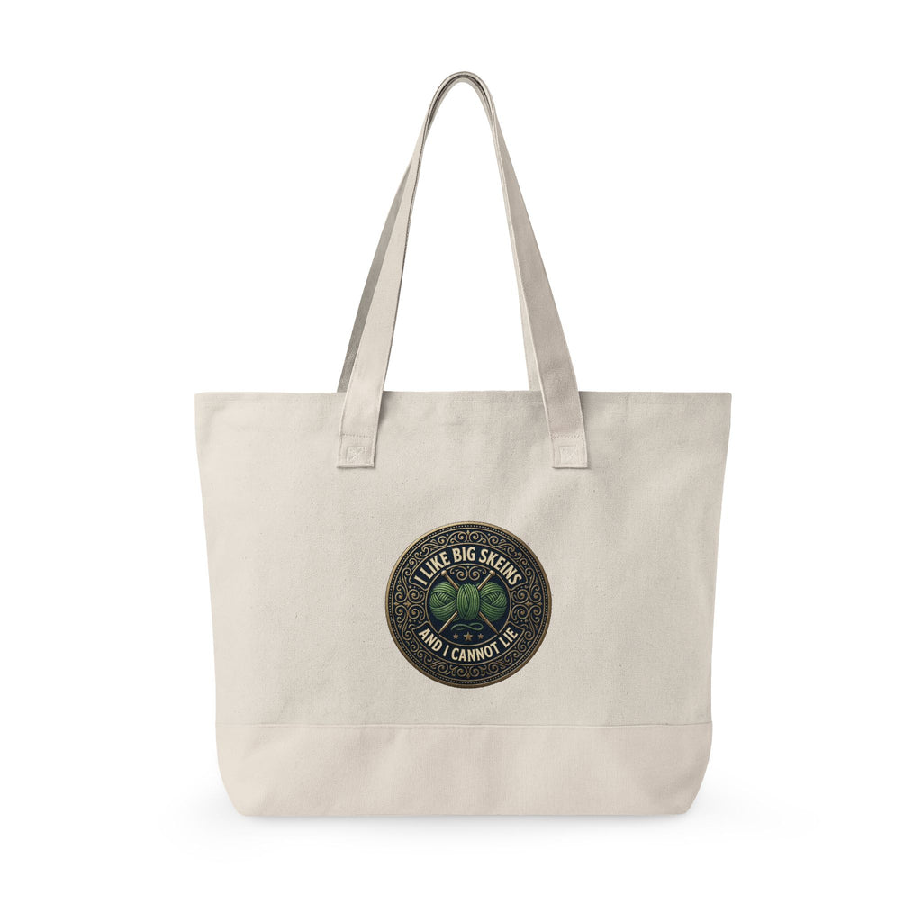 Zippered Canvas Tote - 'I like big skeins and I cannot lie'