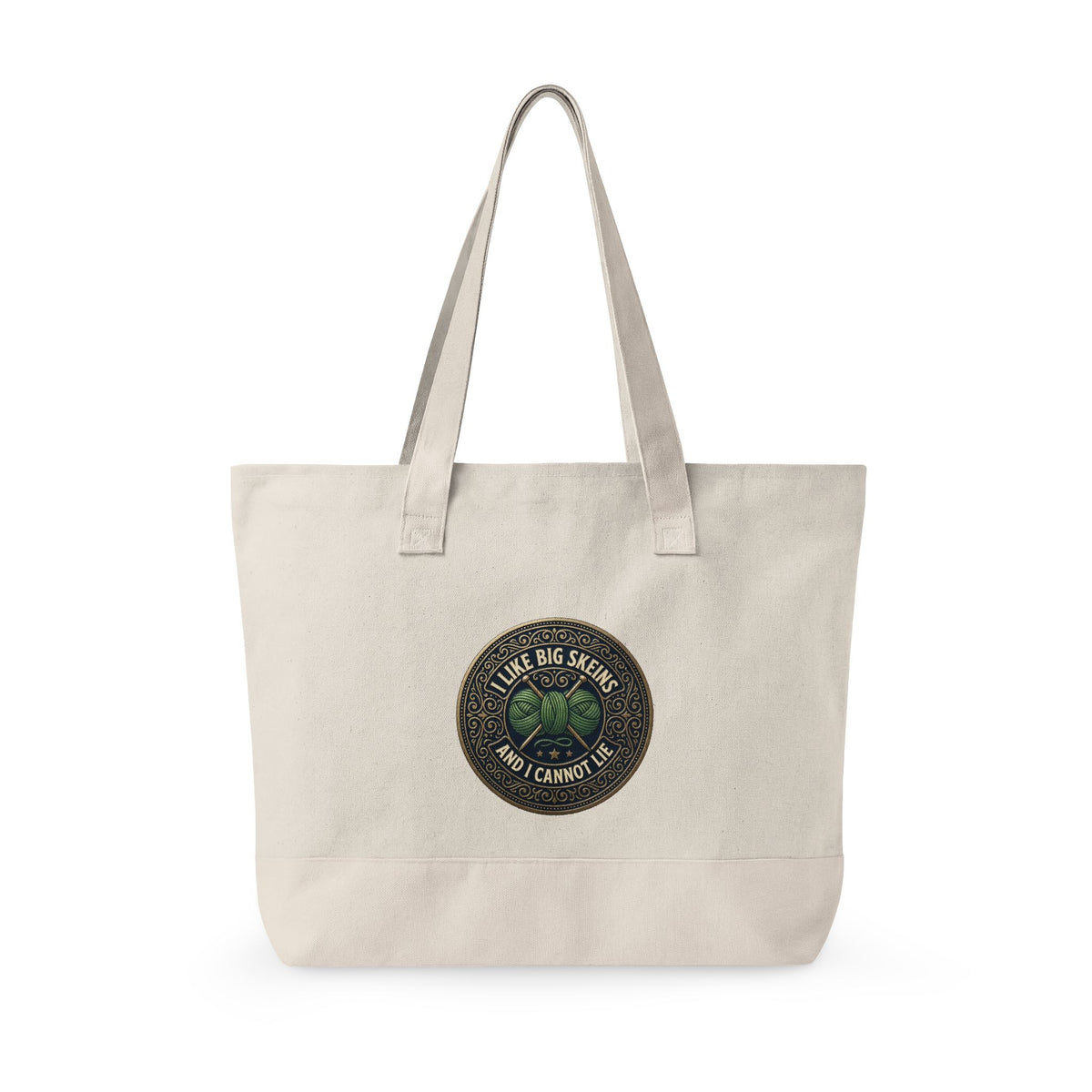 Zippered Canvas Tote - 'I like big skeins and I cannot lie'