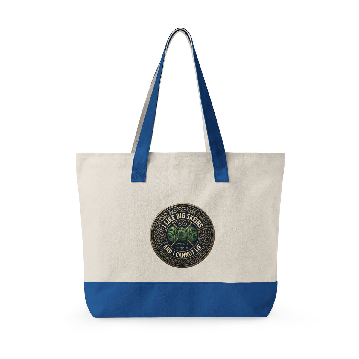 Zippered Canvas Tote - 'I like big skeins and I cannot lie'
