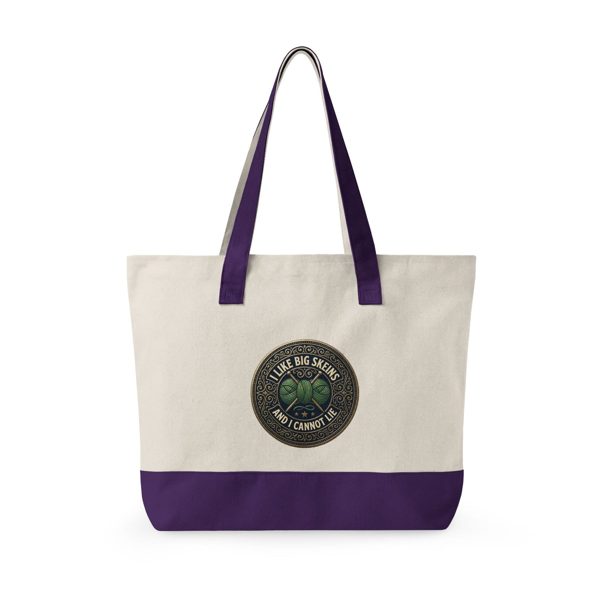 Zippered Canvas Tote - 'I like big skeins and I cannot lie'