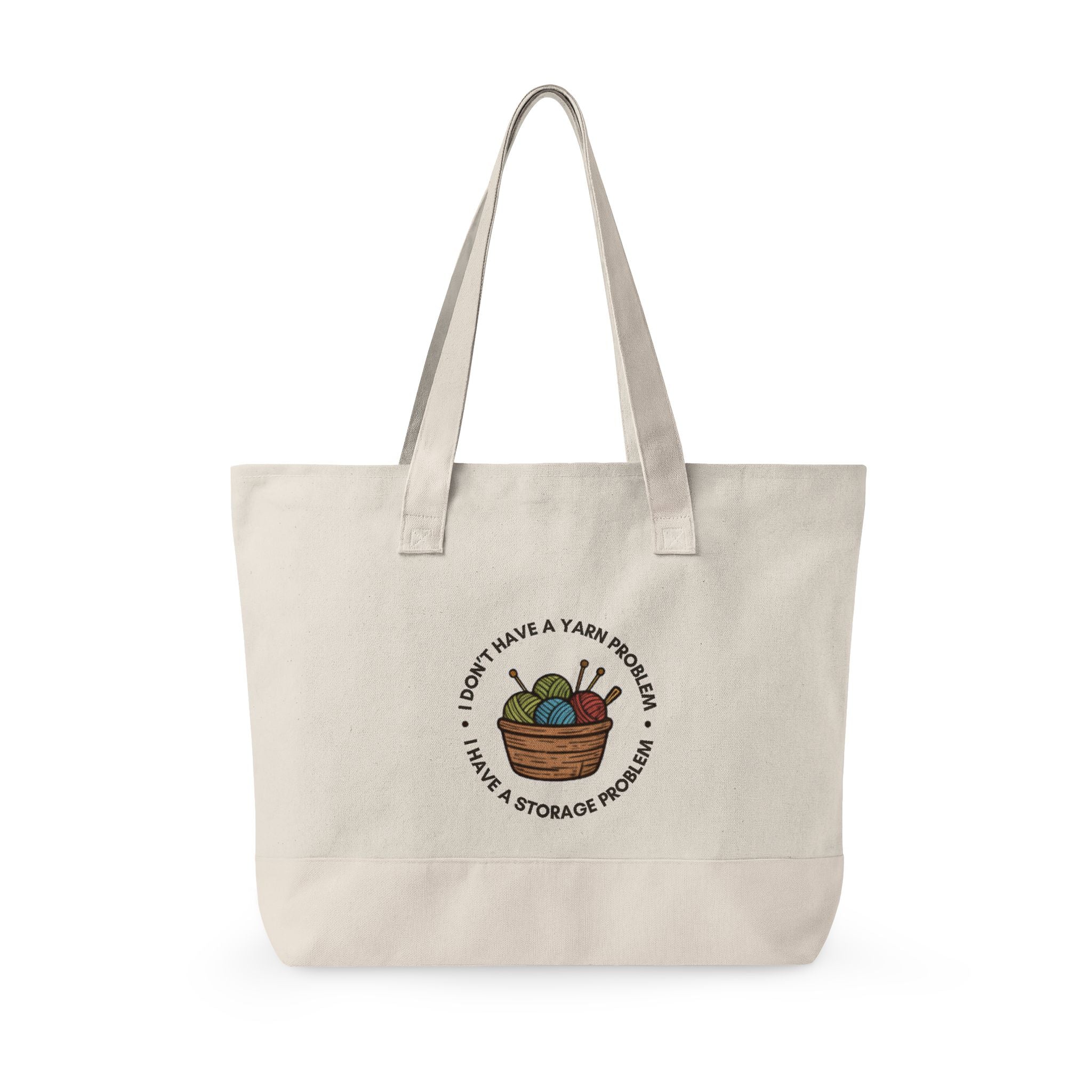Canvas Tote Bag — "I don't have a yarn problem"