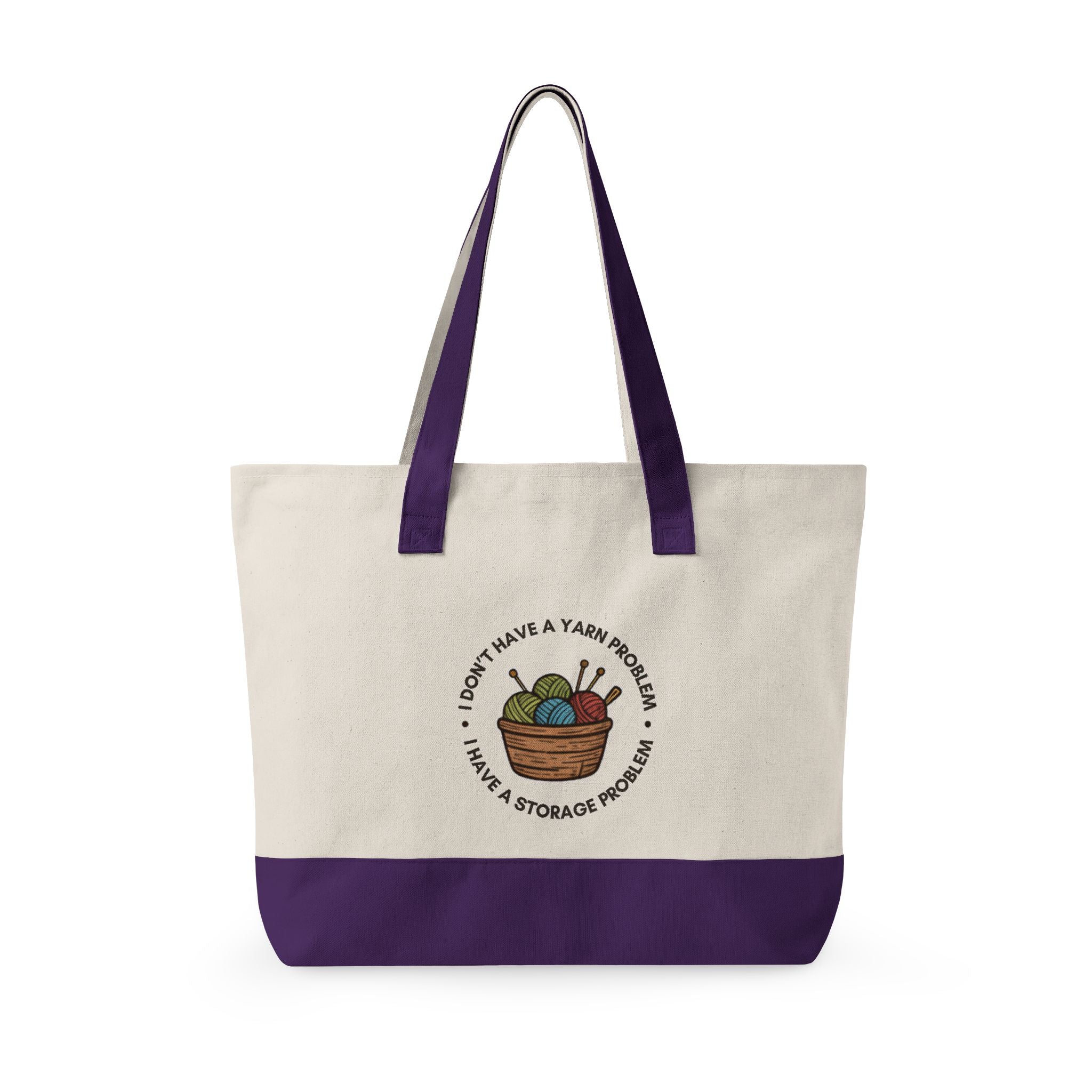 Canvas Tote Bag — "I don't have a yarn problem"
