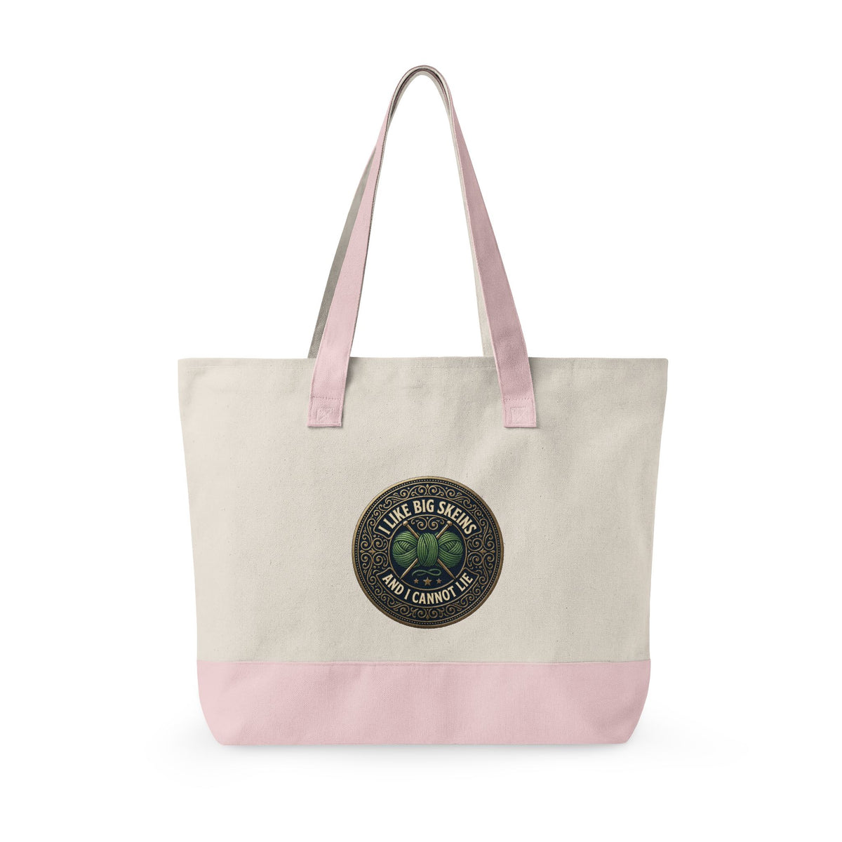 Zippered Canvas Tote - 'I like big skeins and I cannot lie'