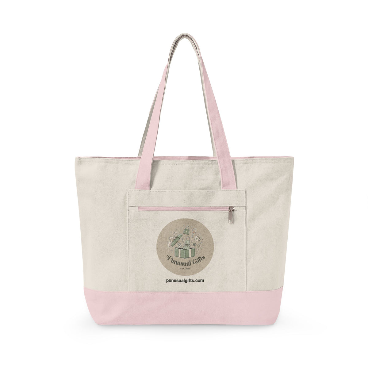 Zippered Canvas Tote - 'I like big skeins and I cannot lie'