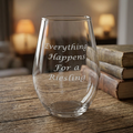 Engraved Stemless Wine Glass — 11.5oz Sparkle Design
