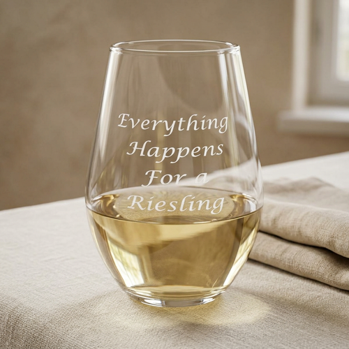 Engraved Stemless Wine Glass — 11.5oz Sparkle Design
