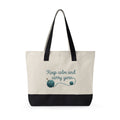 Zippered Canvas Tote - "Keep Calm and Carry Yarn"