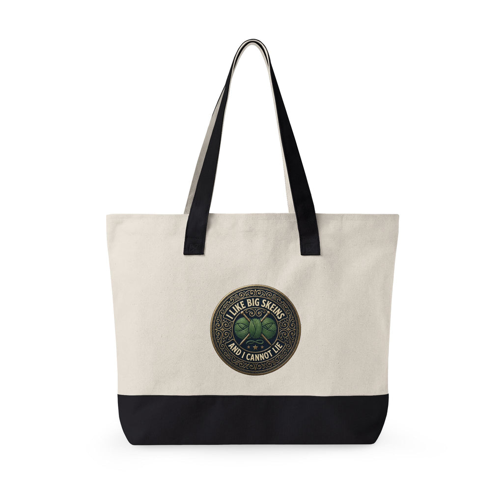 Zippered Canvas Tote - 'I like big skeins and I cannot lie'