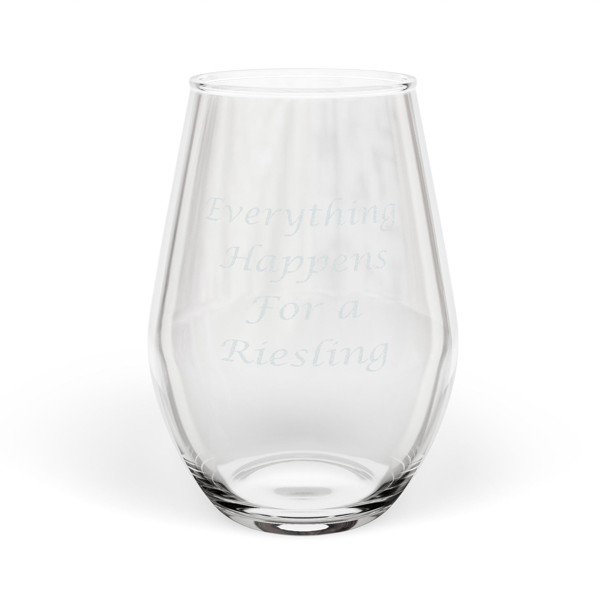 Engraved Stemless Wine Glass — 11.5oz Sparkle Design