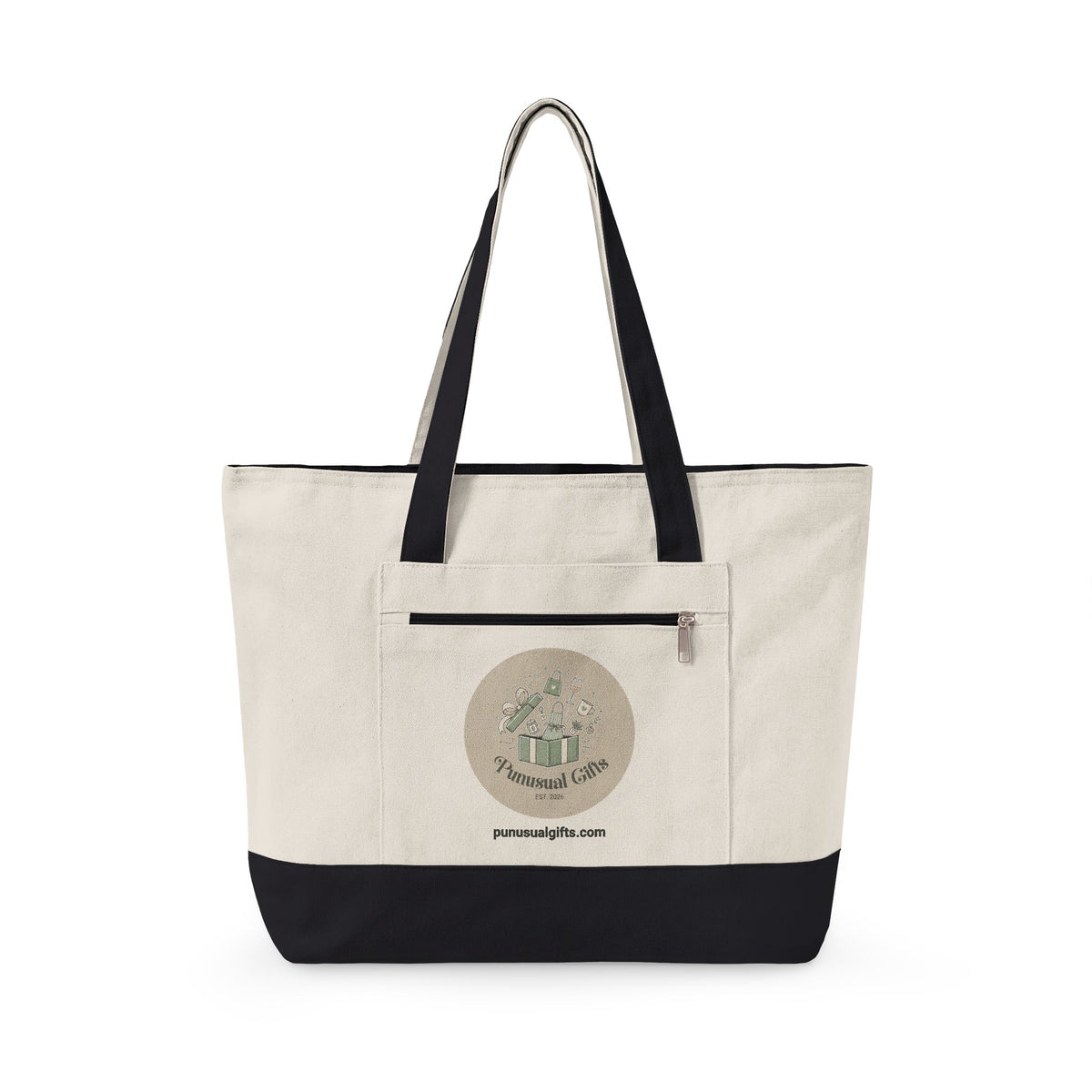 Zippered Canvas Tote - 'I like big skeins and I cannot lie'