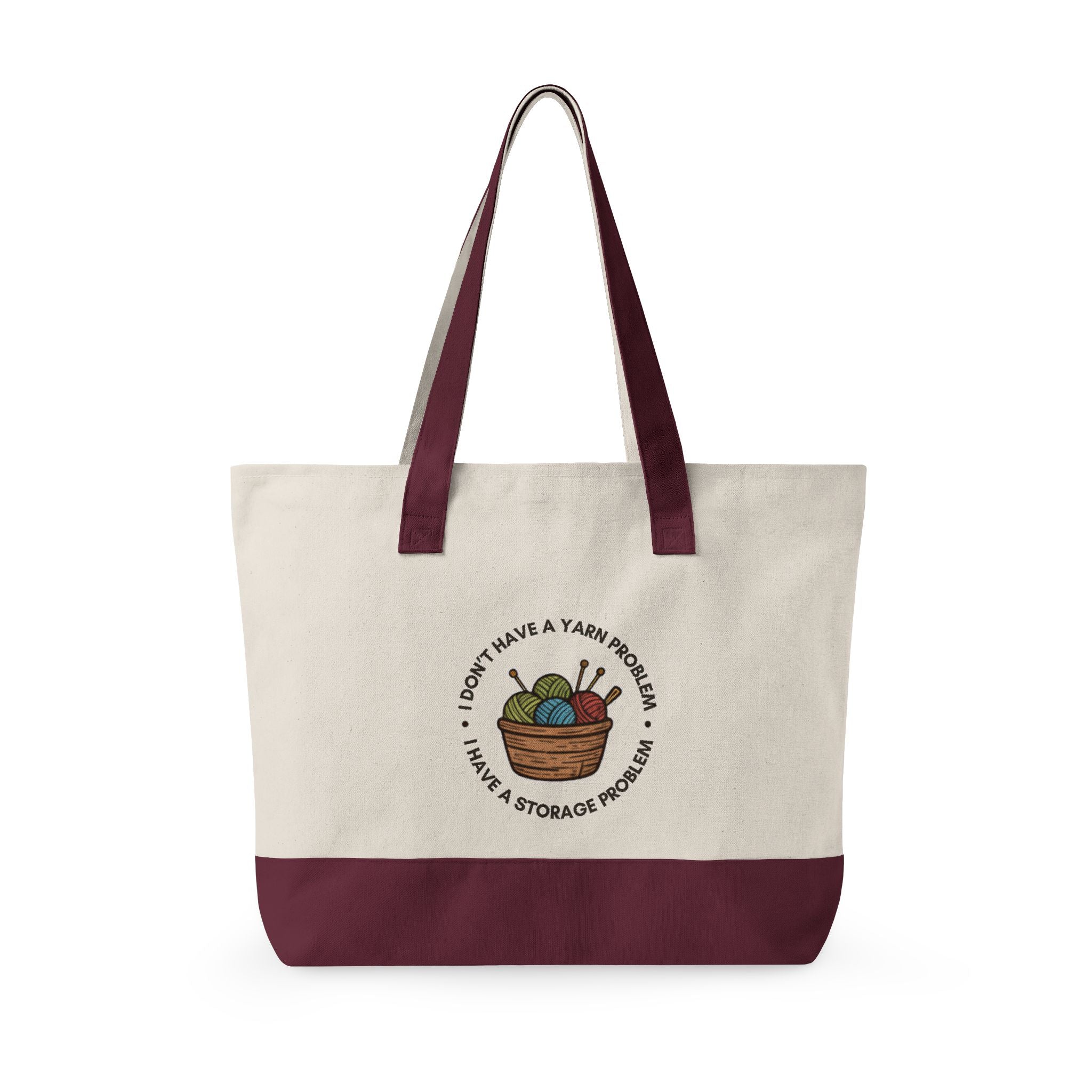 Canvas Tote Bag — "I don't have a yarn problem"