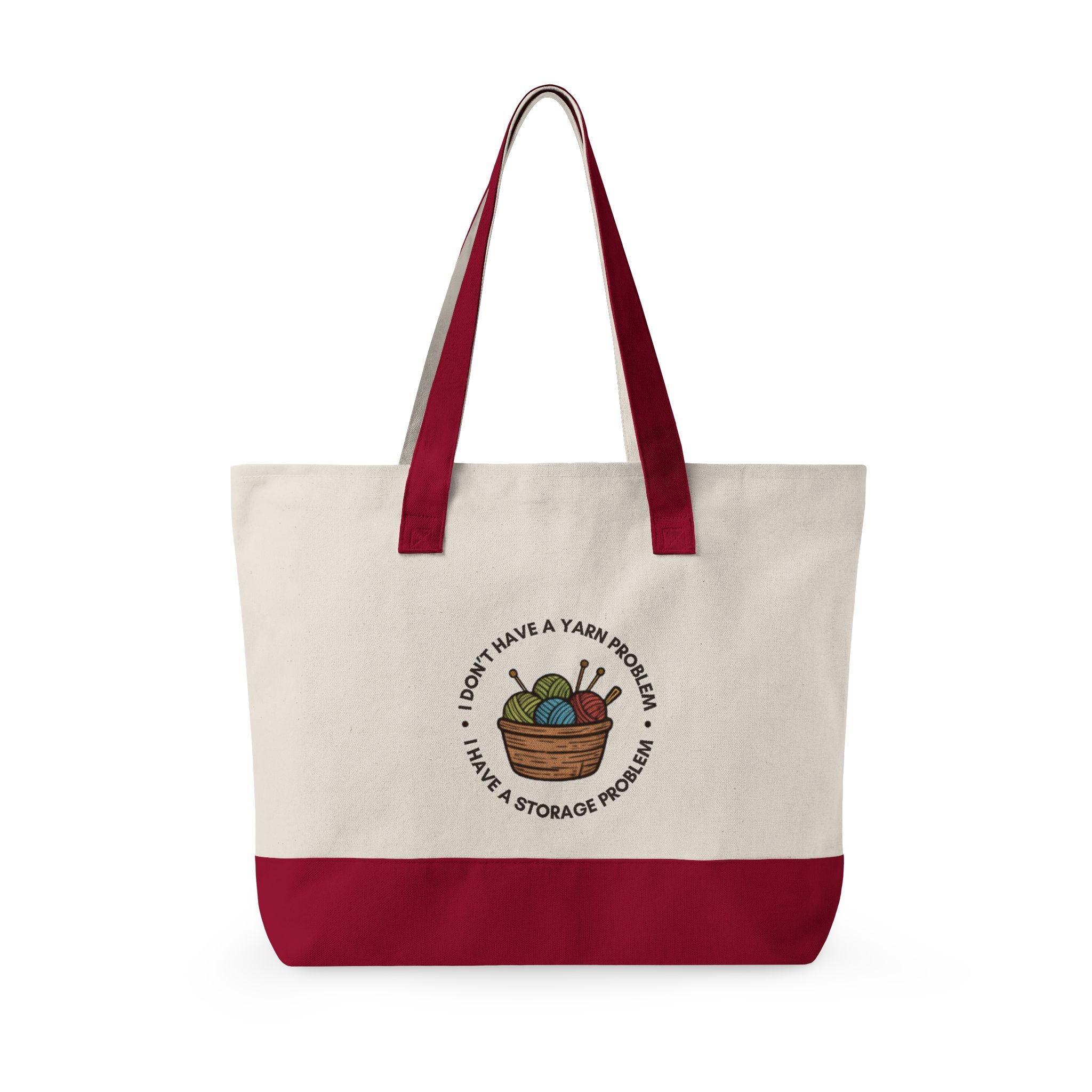 Canvas Tote Bag — "I don't have a yarn problem"