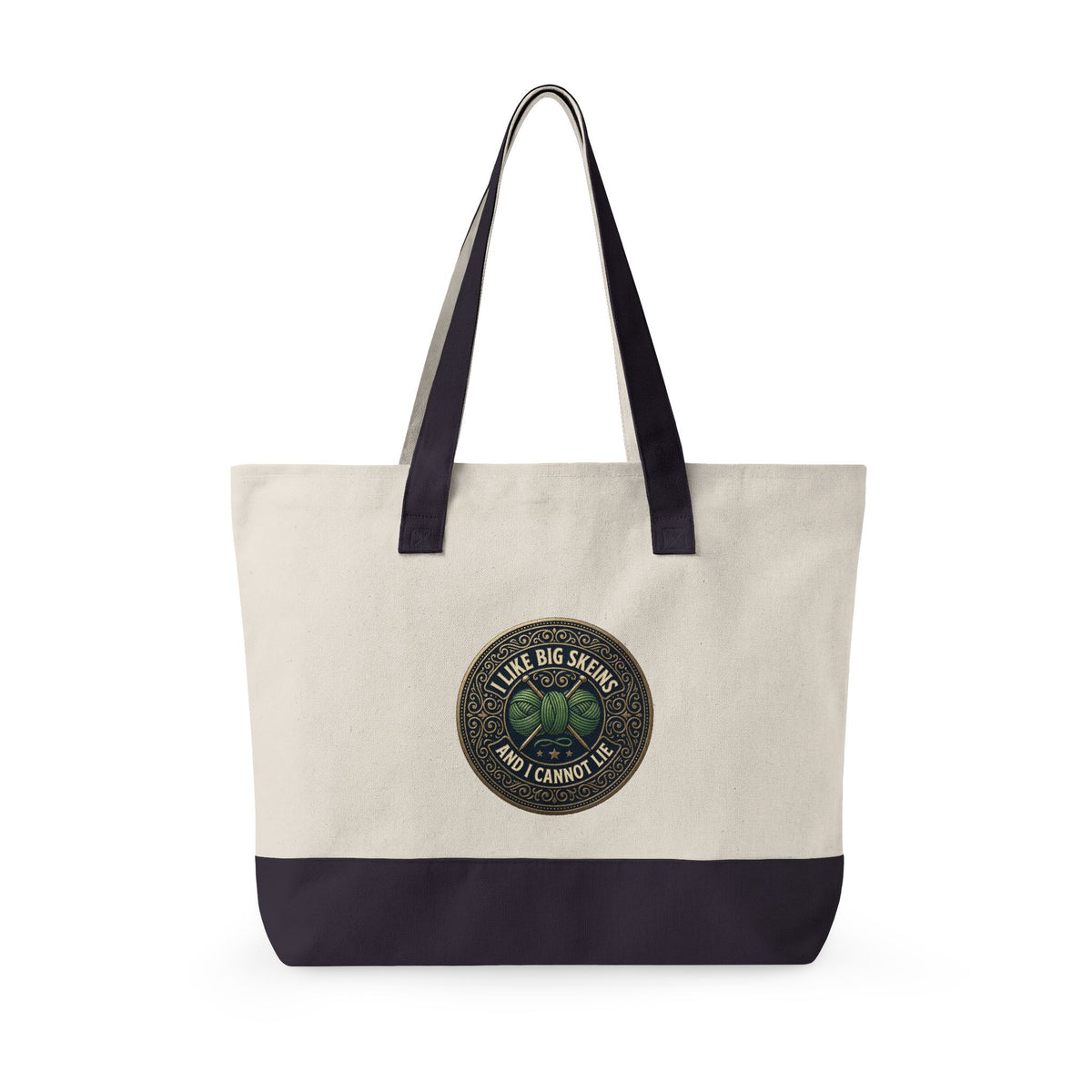 Zippered Canvas Tote - 'I like big skeins and I cannot lie'