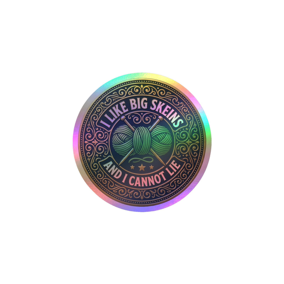 Kiss-Cut Vinyl Decal — “I Like Big Skeins and I Cannot Lie” Knitting Sticker