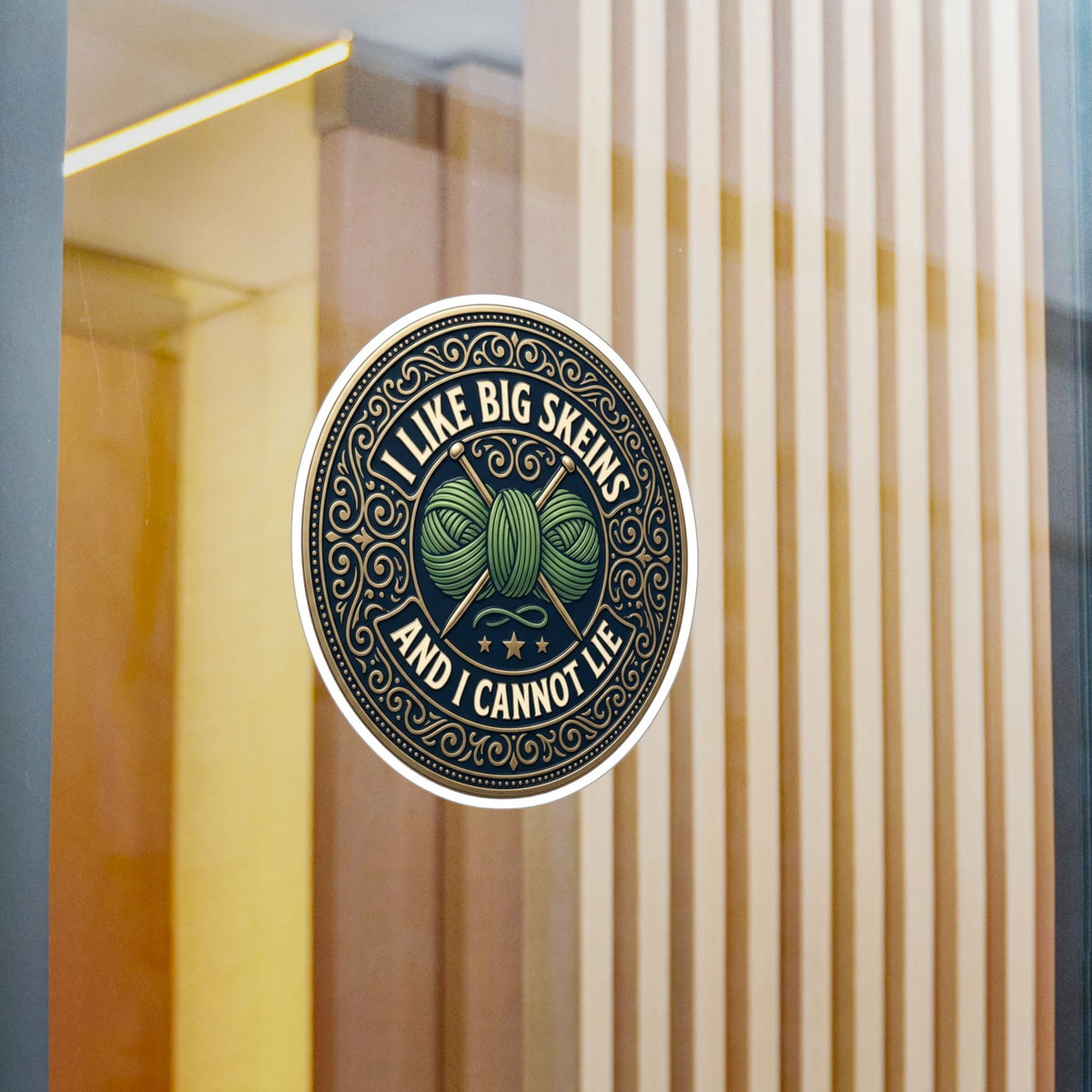 Kiss-Cut Vinyl Decal — “I Like Big Skeins and I Cannot Lie” Knitting Sticker